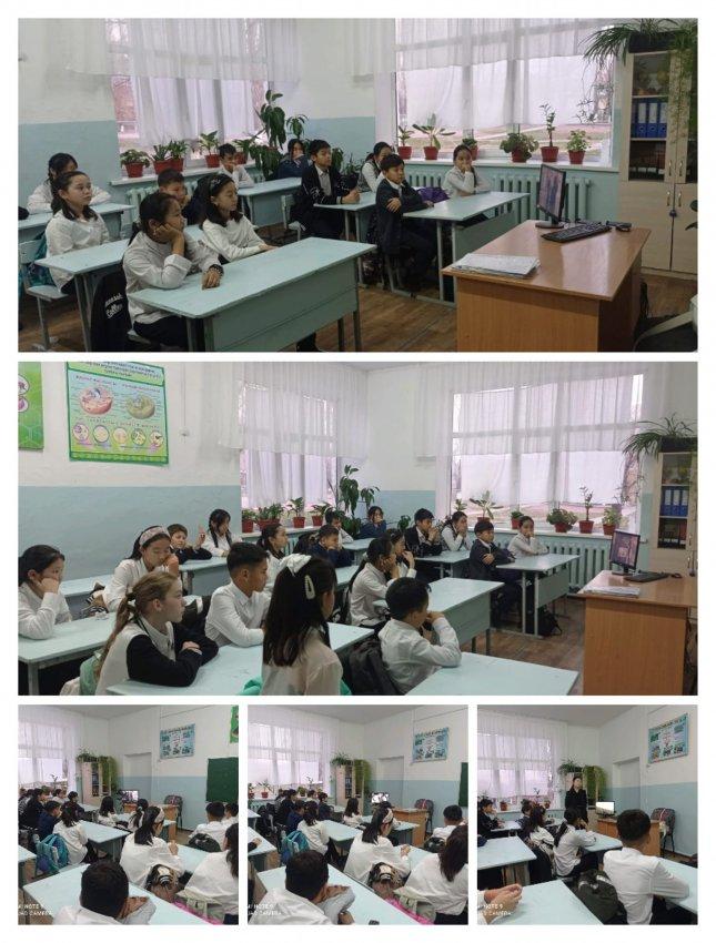 🔰Кеңес Одағының батыры Талғат Бигельдиновтың 100 жылдығына орай «Ерлік – елдіктің тұғыры» тақырыбында 6 «Б» сыныбында ерлік сағаты өткізілді.
